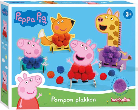 Foto: Peppa pig knutselen pompom plakken bambolino toys knutselset creatief peuter kleuter speelgoed