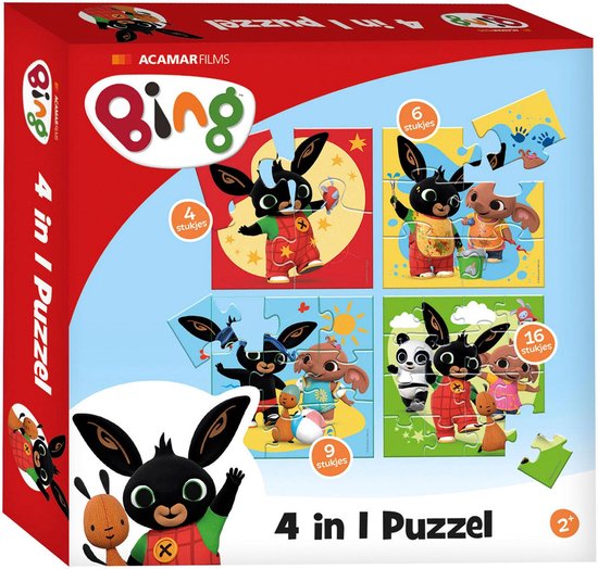 Foto: Bing puzzel 4 in 1 educatief peuter speelgoed kinderpuzzel 4x6x9x16 stukjes leren puzzelen cadeautip puzzel 3 jaar en ouder bambolino toys