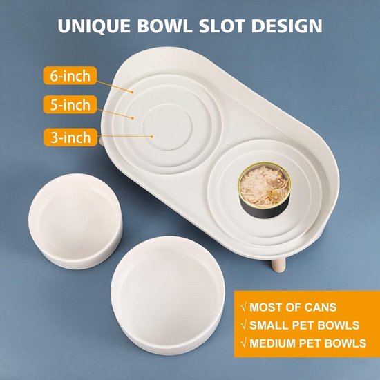 Voerstation hond 2 kommen voerhek met verhoogde achterwand spatscherm antislip hondenbar voerbak waterbak pad mat voerbak voor katten honden