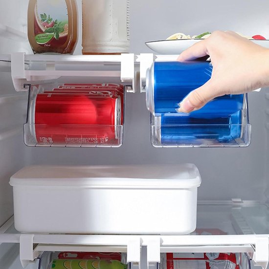 Nikou 38cm Drink Organizer for Refrigerator, Adjustable Width E-Shaped Nikou 38cm Drink Organizer for Refrigerator, Adjustable Width E-Shaped