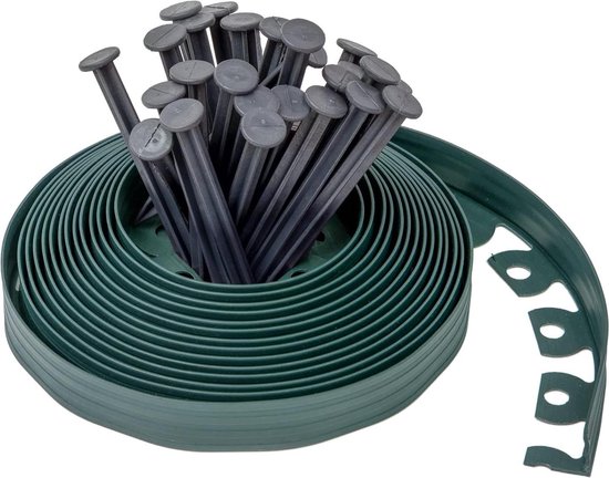 UNIGARDIA Flexibele Gazonrand Plastic 10m - Hoogte 13cm, Dikte 3mm