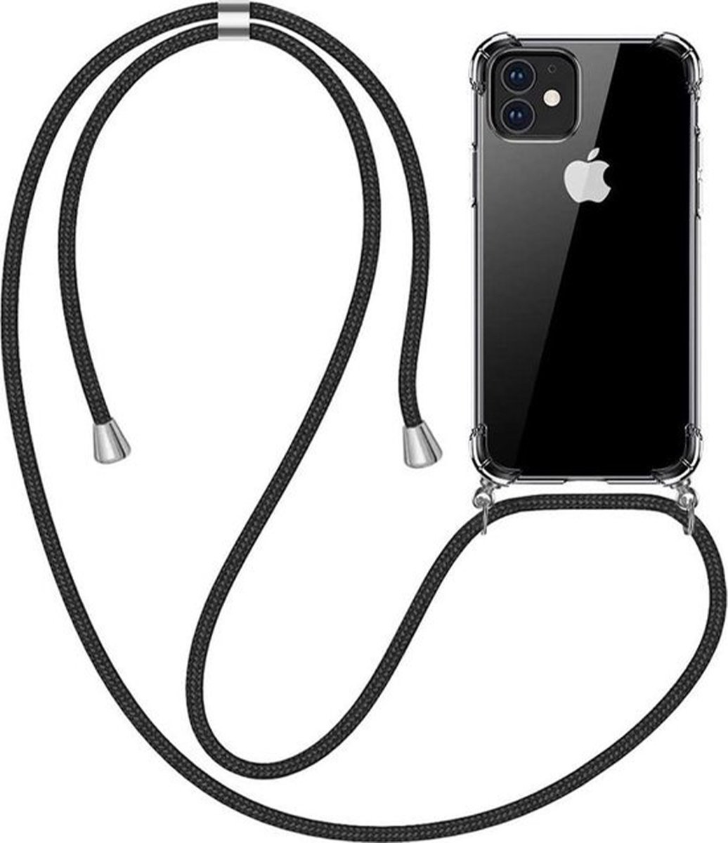 Hoesje geschikt voor iPhone 16 Pro Max - Backcover - Flexibel - Koord - TPU - Transparant