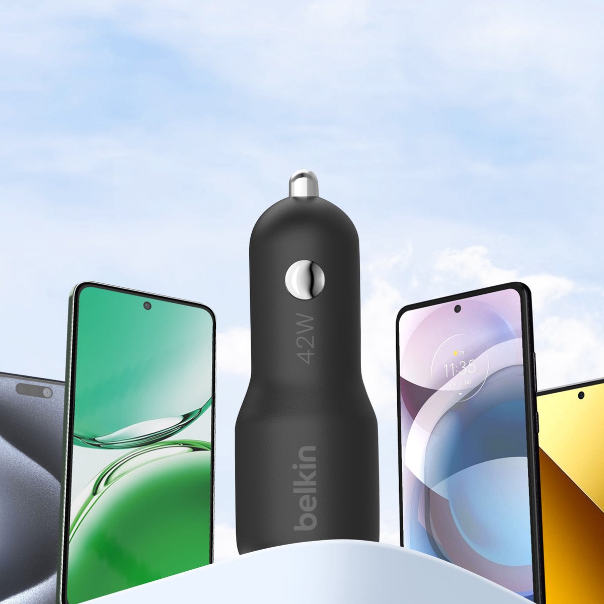 Belkin BoostCharge 42W - Snelle dual-port autolader thumbnail 4