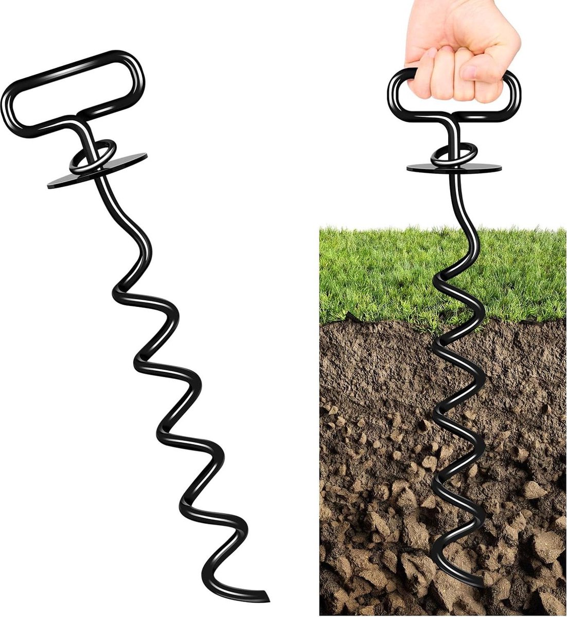 Grondanker Heavy Duty Hond Lead Stake - Schroef In Grondstaak Voor Grote Honden - Anker Voor Camping, Tuin, Strand