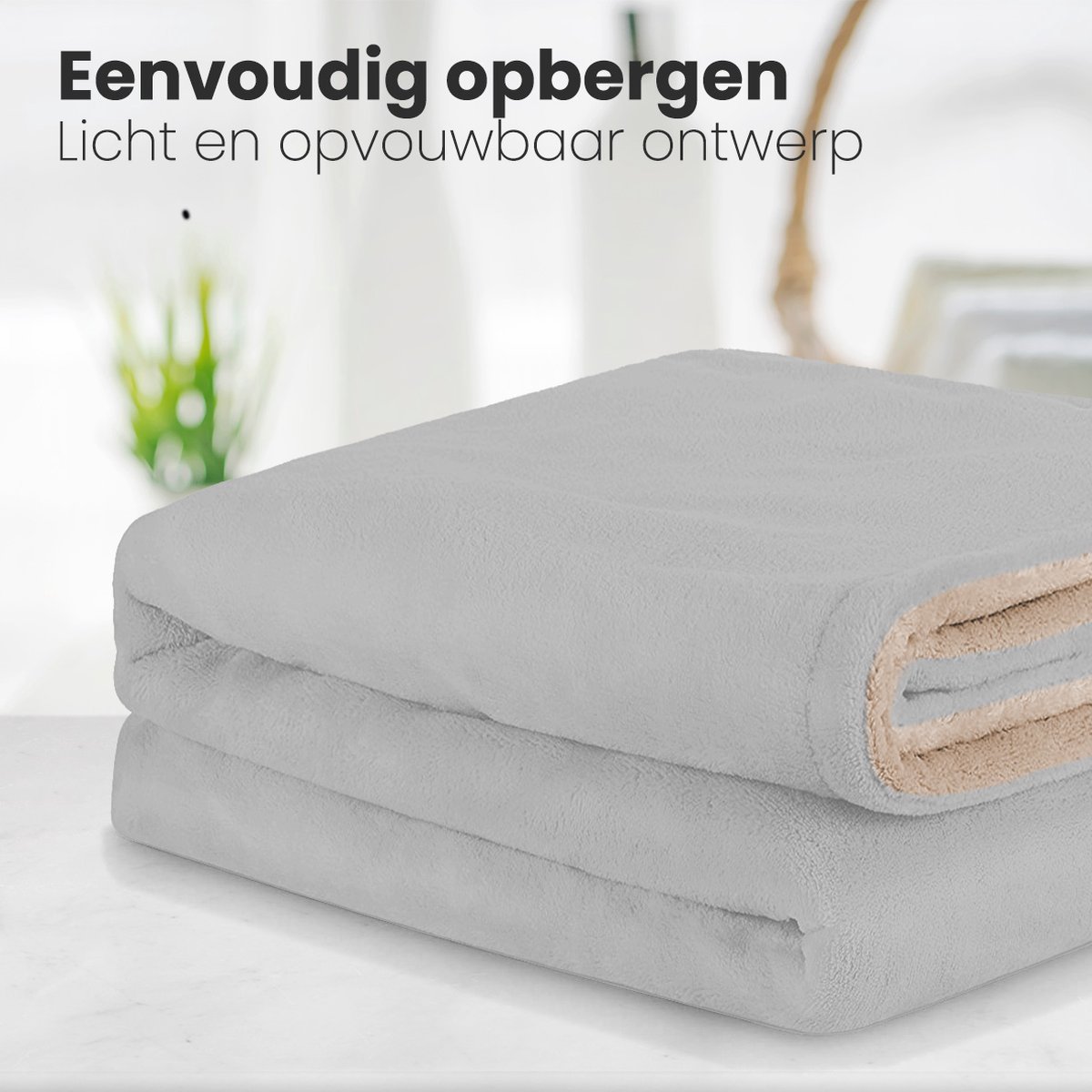 Auronic Elektrische Deken - 160 x 120 cm - 1 Persoons Warmtedeken - 3 Warmtestanden met Timer - Verwarmingsdeken - Grijs – foto 8