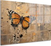 Vlinder schilderijen glas - Insect glas schilderijen - Schilderij op glas Muur - Muurdecoratie industrieel - Acrylaat - Kunst aan de muur acrylglas 75x50 cm