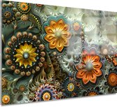 Lijnen schilderijen - Abstracte kunst schilderij op glas - Schilderij Vlakken - Wanddecoratie landelijk - Schilderijen plexiglas - Schilderijen & posters acrylglas 120x80 cm