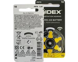 Widex | Hoortoestel batterijen | 10 pakjes | 60 batterijen | Gele sticker | P10 | gehoorapparaat