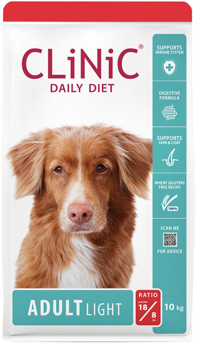 Clinic Veterinary Diet Daily Diet Adult Light Kip - Dieethondenvoer - 10 kg