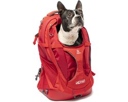 Comfortabele Hondenrugzak voor Kleine honden met diverse opbergvakken - Voor honden tot 11 kg - Kurgo G-train K9 - Rood of Zwart - 33x53x25cm - Kurgo - G-Train K9 Pack - Chili Red