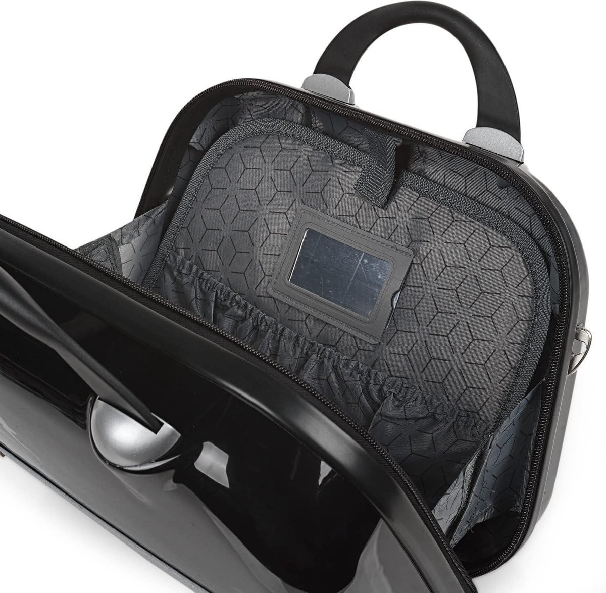 Goedkoopste Stijve reistas - Duurzame lichtgewicht toilettas - Make up organizer ABS-bestendig - Jeugdvolle make up koffer meisje - Handbagage cosmetische case voor vrouwen 70 zwart nagelstyliste koffer