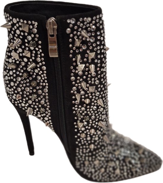 RUON- BOTTINES EROTISC- CLOUS SIVER- TALON 9 CM-36
