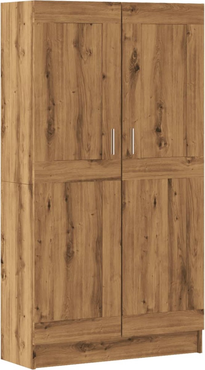 vidaXL Boekenkast - 82,5x30,5x150 - cm - bewerkt - hout - artisanaal - eikenkleur