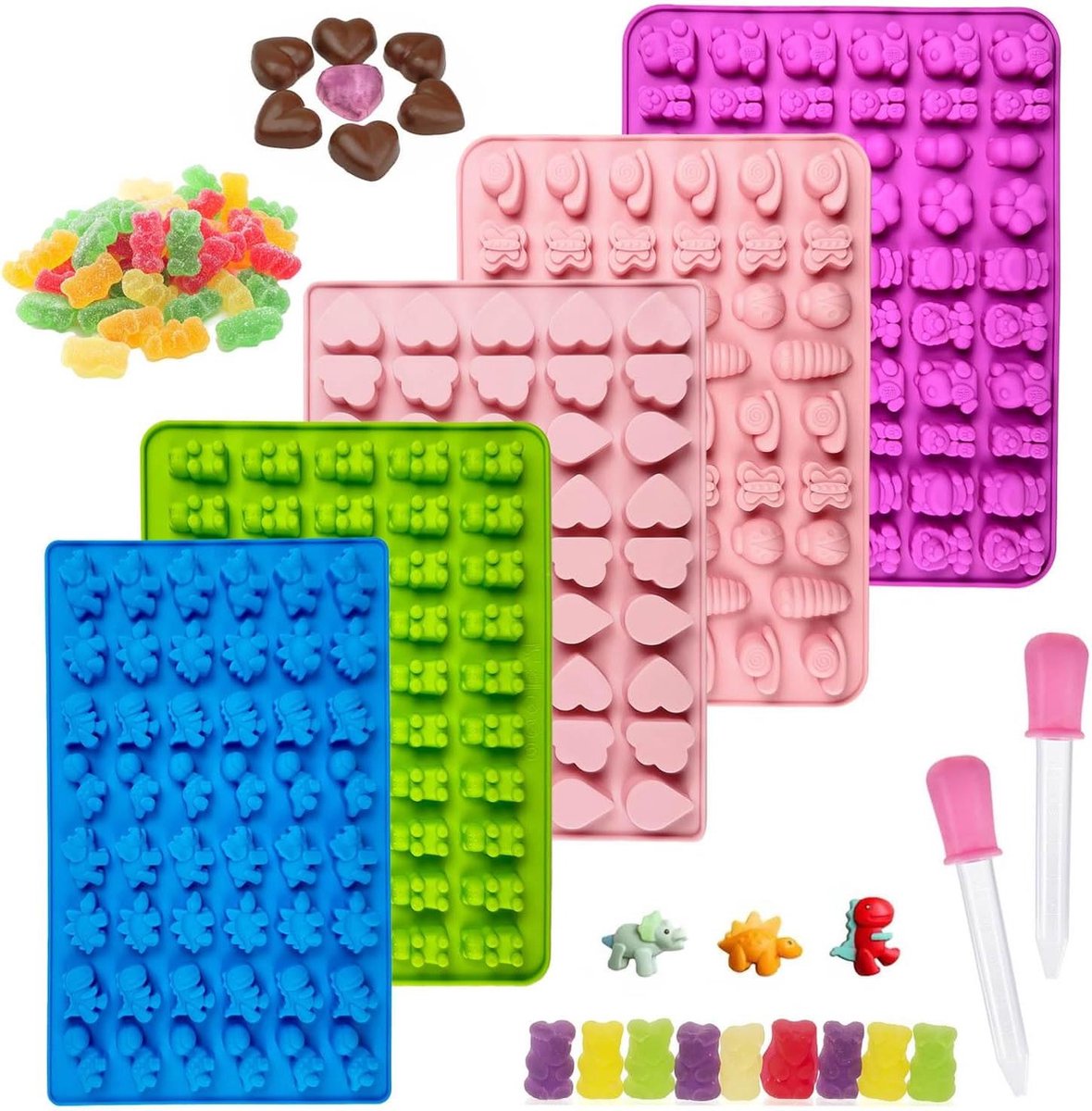 Siliconen vormen voor het maken van gummibeertjes en snoep Siliconen vormen voor het maken van gummibeertjes en snoep