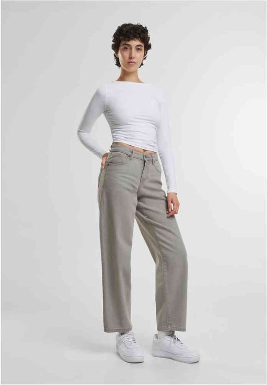 Urban Classics - Mid Waist 90´s Wijde broek - Taille, 31 inch - Grijs