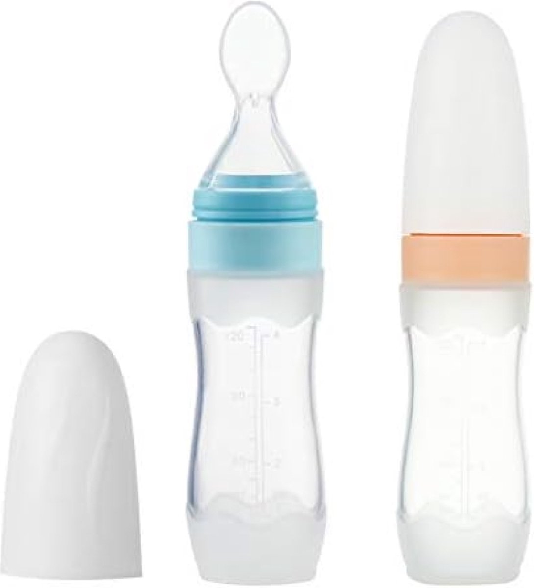 Goedkoopste Siliconen Babyvoedingsdispenserlepel, 100 ml, Reisvriendelijk voor Kinderen, Peuters, Jongens en Meisjes, 2 Stuks