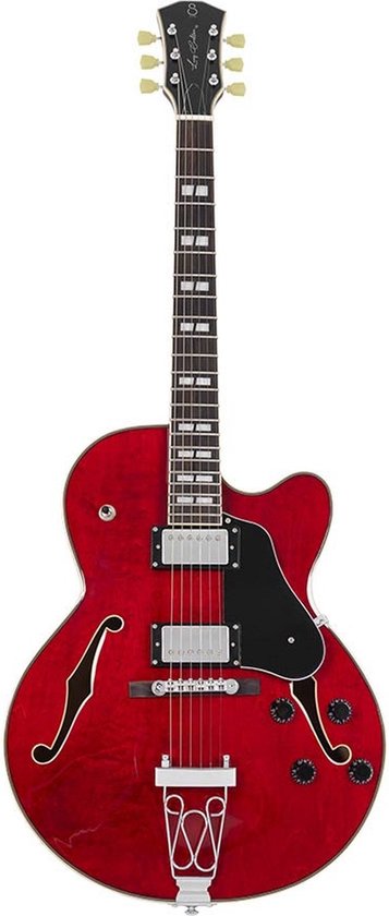 Sire Guitars H7F/STR Elektrische archtop gitaar, doorkijk rood