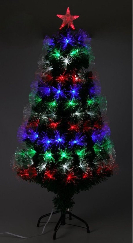 Kerstboom met LED-sneeuwvlokken 240 cm glasvezel zwart