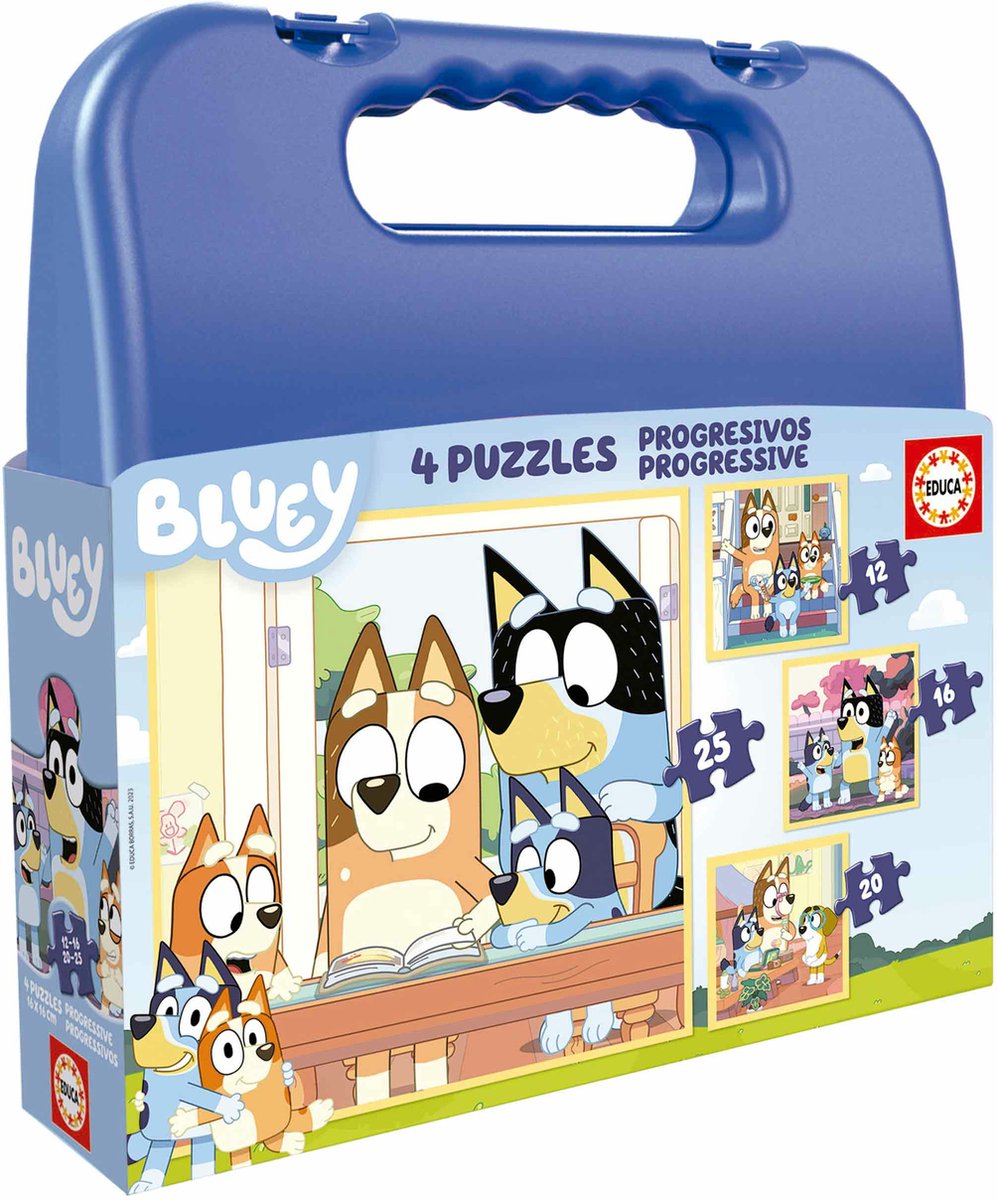 Educa Borras Educa - bluey progressieve koffer - puzzel - vanaf 3 jaar - 25 stukjes - sinterklaas cadeautjes