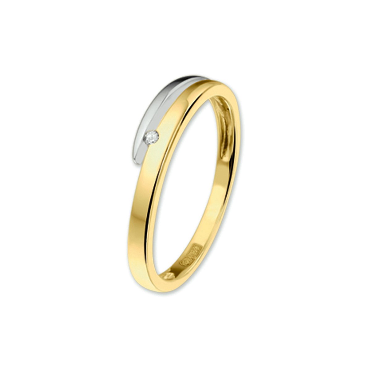 The Jewelry Collection Ring Diamant 0.018 Ct. - Bicolor Goud