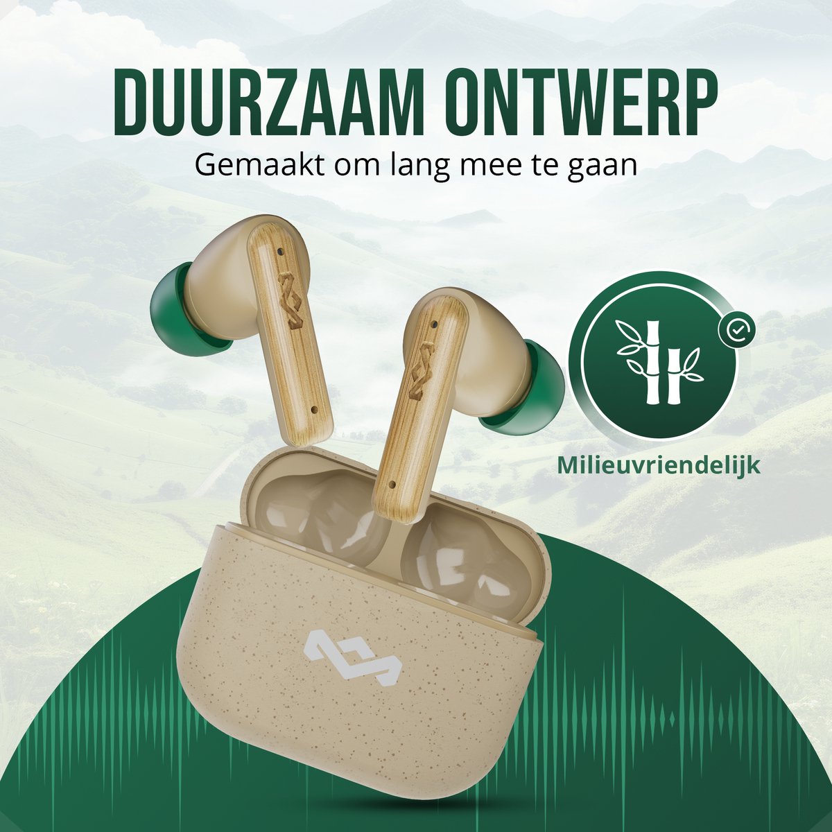 House of Marley Little Bird Oortjes Draadloos - 24 uur Batterijduur - Draadloze Oordopjes - Bluetooth - Eco Friendly Design - Quickcharge - Touchbediening - Cream – foto 8