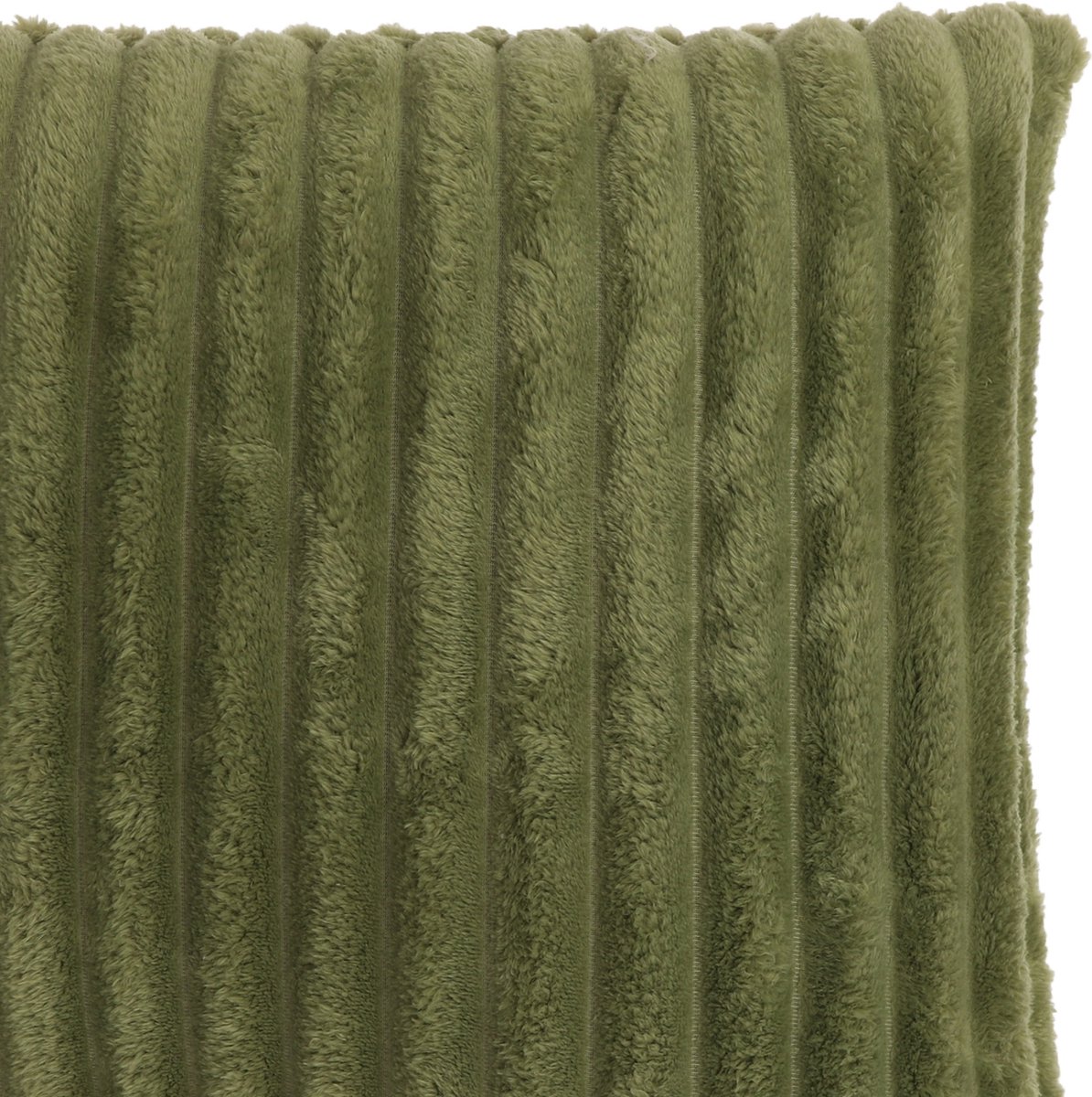 Unique Living Sierkussen Lex - Polyester - Groen - 50x50 cm - Winter Green - Brede Rib