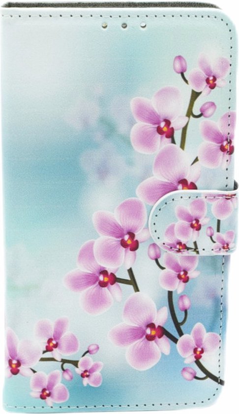 P.C.K. Étui-téléphone-étui-livre-place pour cartes - imprimé fleurs d'origan - adapté à Apple iPhone 14