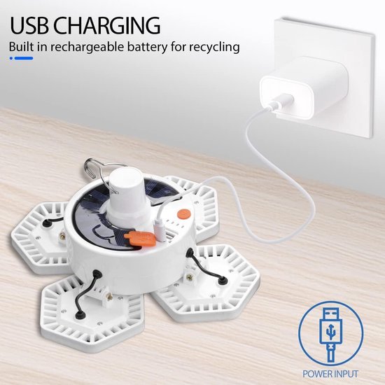 LED Solar Camping Light Outdoor USB Tent Lantaarn Oplaadbaar met afstandsbediening Power Bank - Opknoping Werklicht - Camp Lamp 5 Modi Waterdicht 360 Graden Heldere 5000 Lumen van Merkloos — afbeelding 2