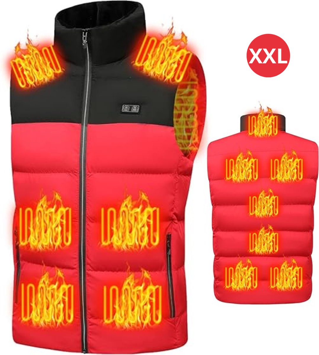 Bovista Verwarmde Bodywarmer Heated Vest Elektrische Bodywarmer Wasbaar Oplaadbaar Unisex Rood