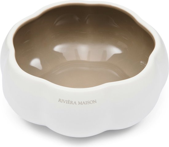 Foto: Riviera maison pumpkin bowl porselein wit flax 14 0x14 0x6 0 cm