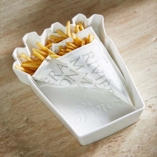 Foto: Riviera maison rm french fries bowl porselein wit 29 5x23 5x5 0 cm