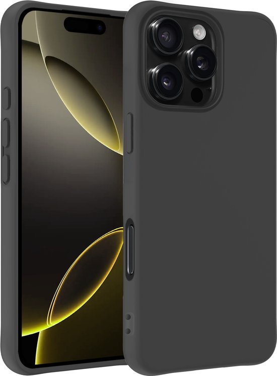 Hoesje Geschikt voor iPhone 16 Pro Hoesje Siliconen Case - Hoes Geschikt voor iPhone 16 Pro Hoes Siliconen - Zwart