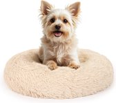 Bol.com Pet Perfect Donut Hondenmand 60cm - Fluffy Hondenkussen - Hondenbed - Beige - Wasbaar aanbieding