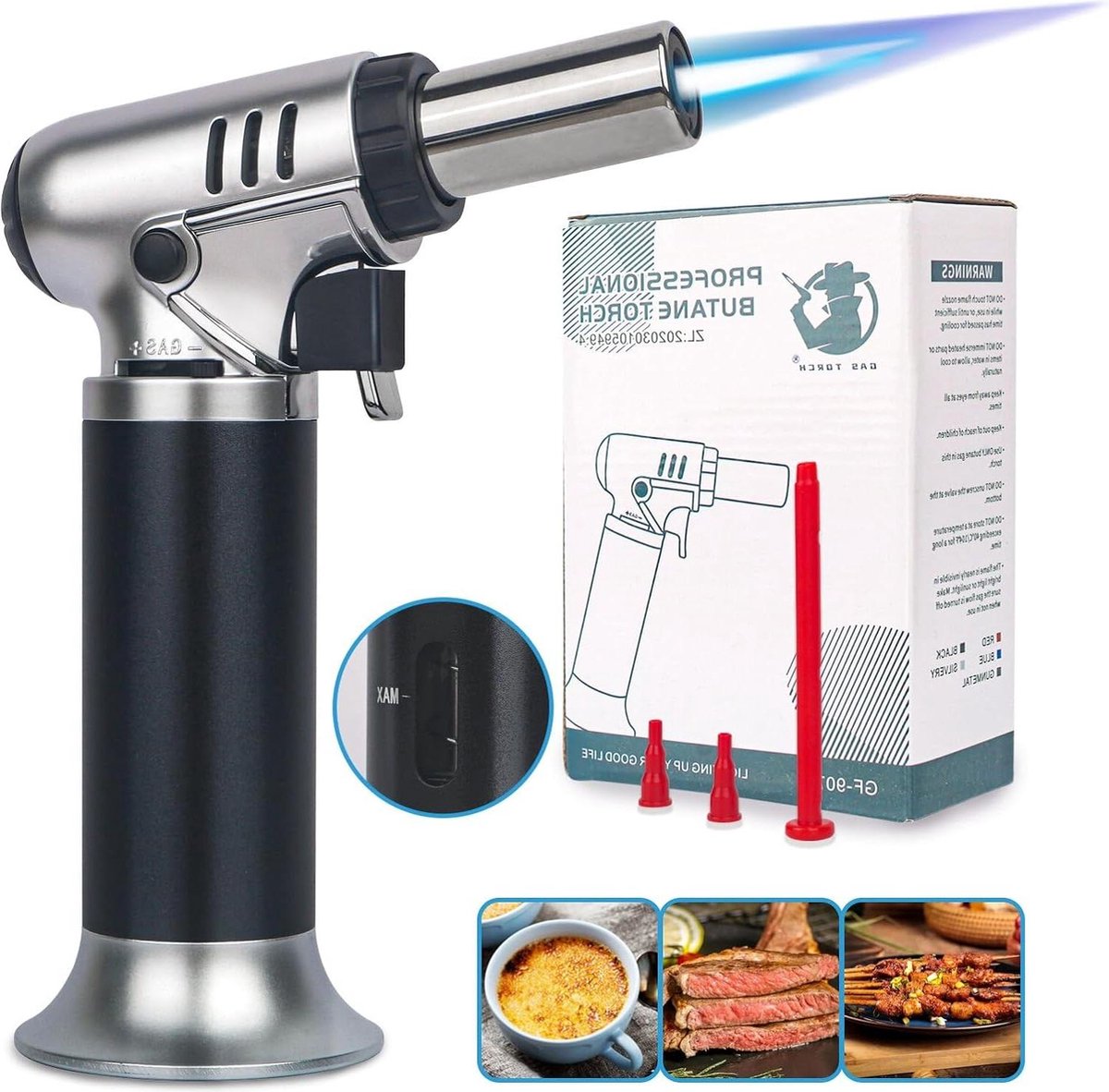 Kochmann Gasbrander - Keukenbrander met gasfles - Voor crème brûlée & soldeer
