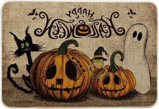 Artoid Mode Cat Welcome Halloween Door Mat, Seasonal