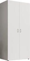 Kledingkast Baarlo - 80x176x52 cm (BxHxD) - Wit - Draaideurkast - 1 legplank & 1 roede - Slaapkamer - Garderobekast - Opbergkast