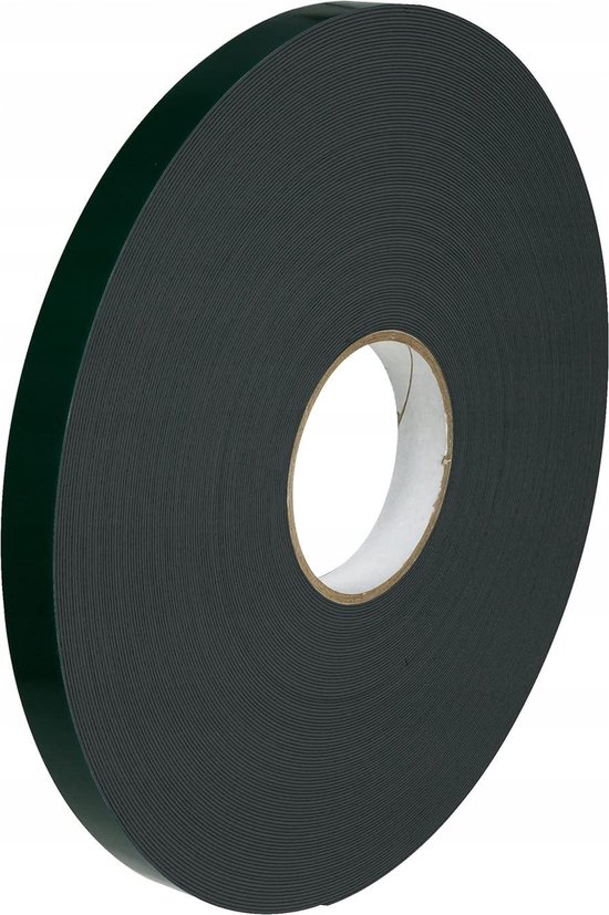 Dubbelzijdig plakband PE-schuim zwart 15 mm dikte acryllijm 50 m lengte