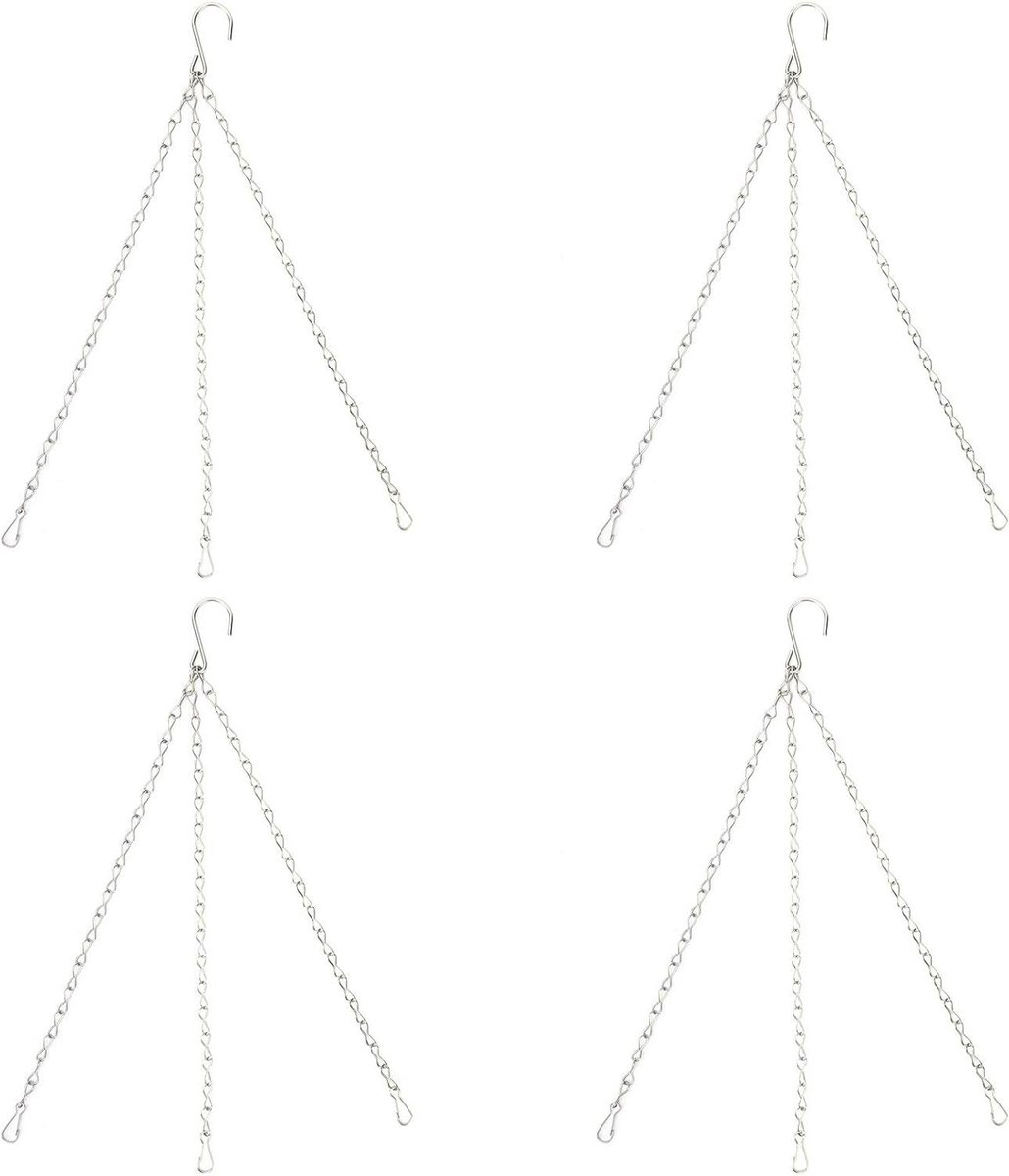 Plantenhanger Planthanger Vervangende Ketting Hangende Mand Roestvrij Staal Tuin Bloempot Vogelvoeder Plantenbak Lantaarn 4 Stuks Haken