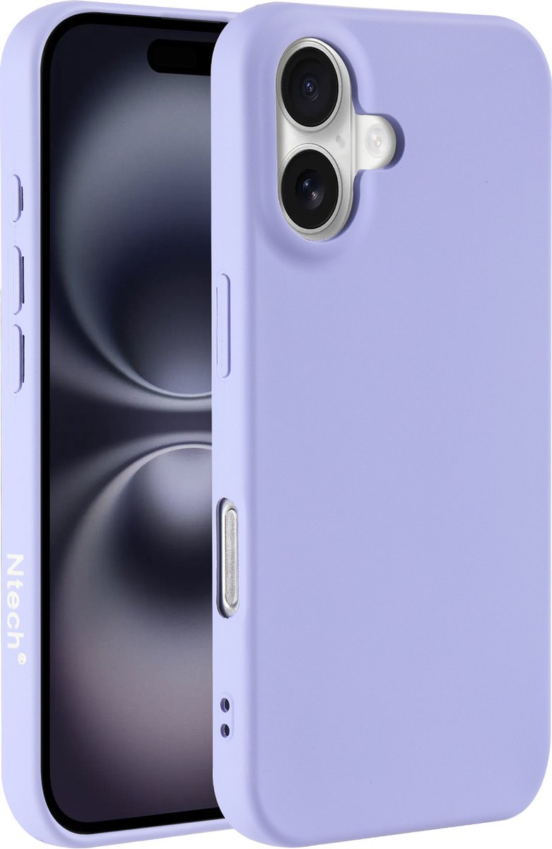 Hoesje Geschikt voor iPhone 16 Plus – Zacht siliconen liquid backcover – Lila