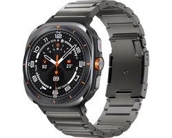 titanium schakel band ‘Classic’ geschikt voor Samsung Galaxy Watch Ultra / Ultra 2025 (grafiet) – premium metalen horlogeband – inclusief inkortset voor perfecte pasvorm - Bandz