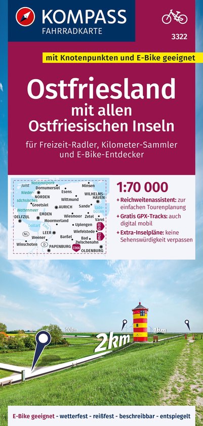 Kompass Fietskaarten - Kompass FK3322 Ostfriesland