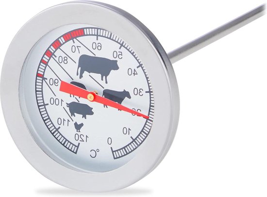 BBQ Thermometer, Edelstahl BBQ Smoker Grill Thermometer Temperaturanzeige 430 ℃ für Smoker mit Rosette, Grillen, Backen, Ofen und Räucherofen