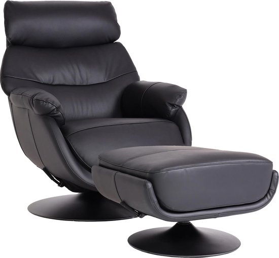 Gepolsterde industriële design hocker van kunstleer en metaal - voetenbank - 41 x 41 x