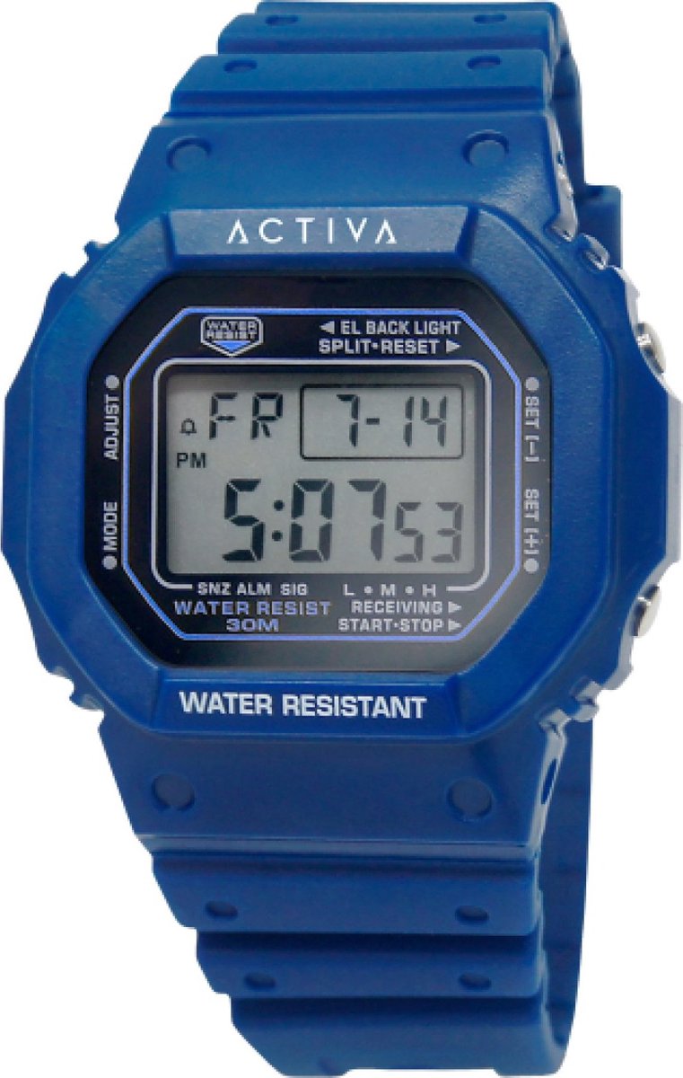 Invicta Activa Digital ACW424-003 Heren Horloge - Waterdicht - Digitaal - Quartz Uurwerk - Plastic met zwarte Wijzerplaat - 44mm