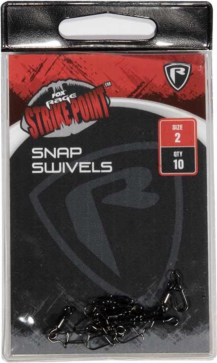 Fox Rage Strike Point Snap Swivels (10 pcs) - Maat : 1/0
