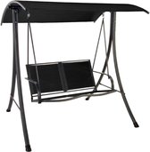 Bol.com Schommelbank 3 personen - Gelakt metaal - Polyester afdekking - 150 x 120 x 160 cm Schommelbank 3 person aanbieding