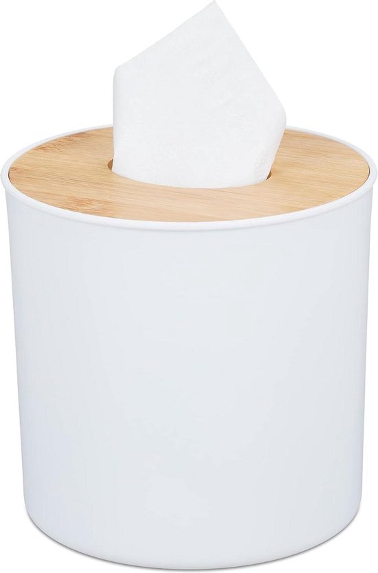 Wenko Badkameropberger Rotello - Tissuebox - Met Deksel - Wit - 24x7,4x12cm