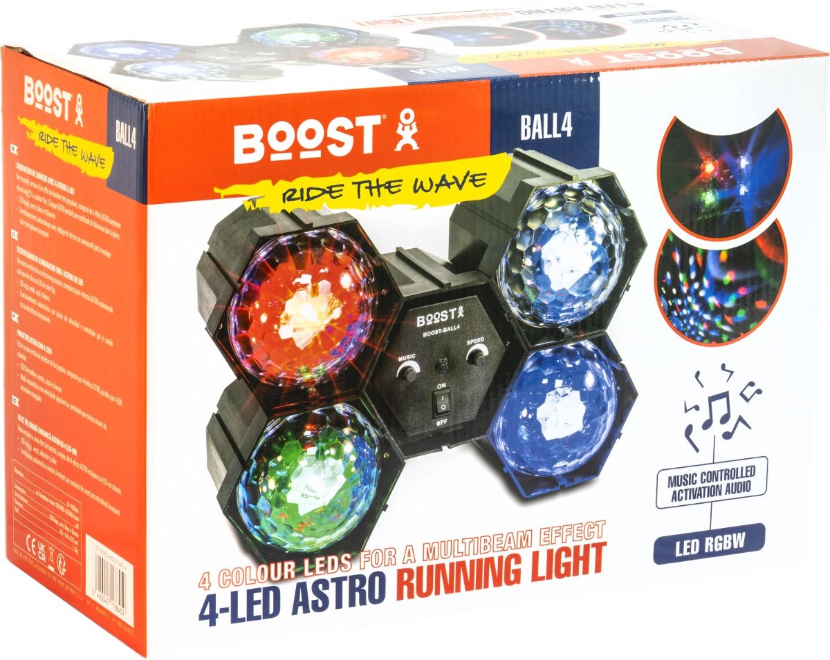 BoosT Lichtsequencer met 4 Astro LED Bollen - Disco verlichting