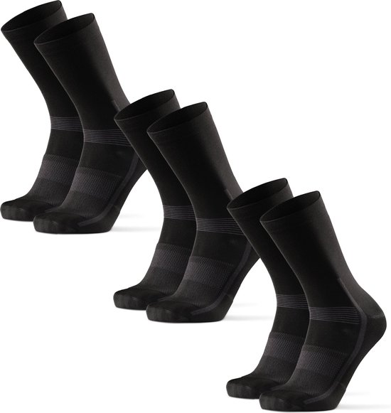 DANISH ENDURANCE Crew Chaussettes de cyclisme Femme et Homme - Respirantes - VTT & Cyclisme - 3 paires - Zwart - Taille 48-51