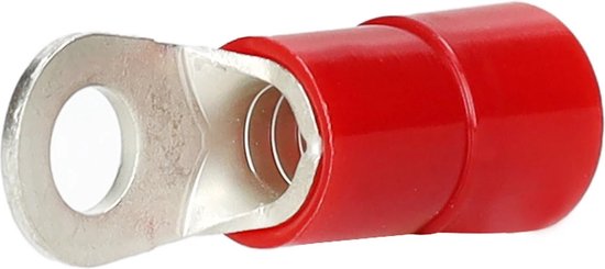 50 stuks Cembre RF-M4 ringkabelschoenen geïsoleerd M4 rood 0,25-1,5 mm²